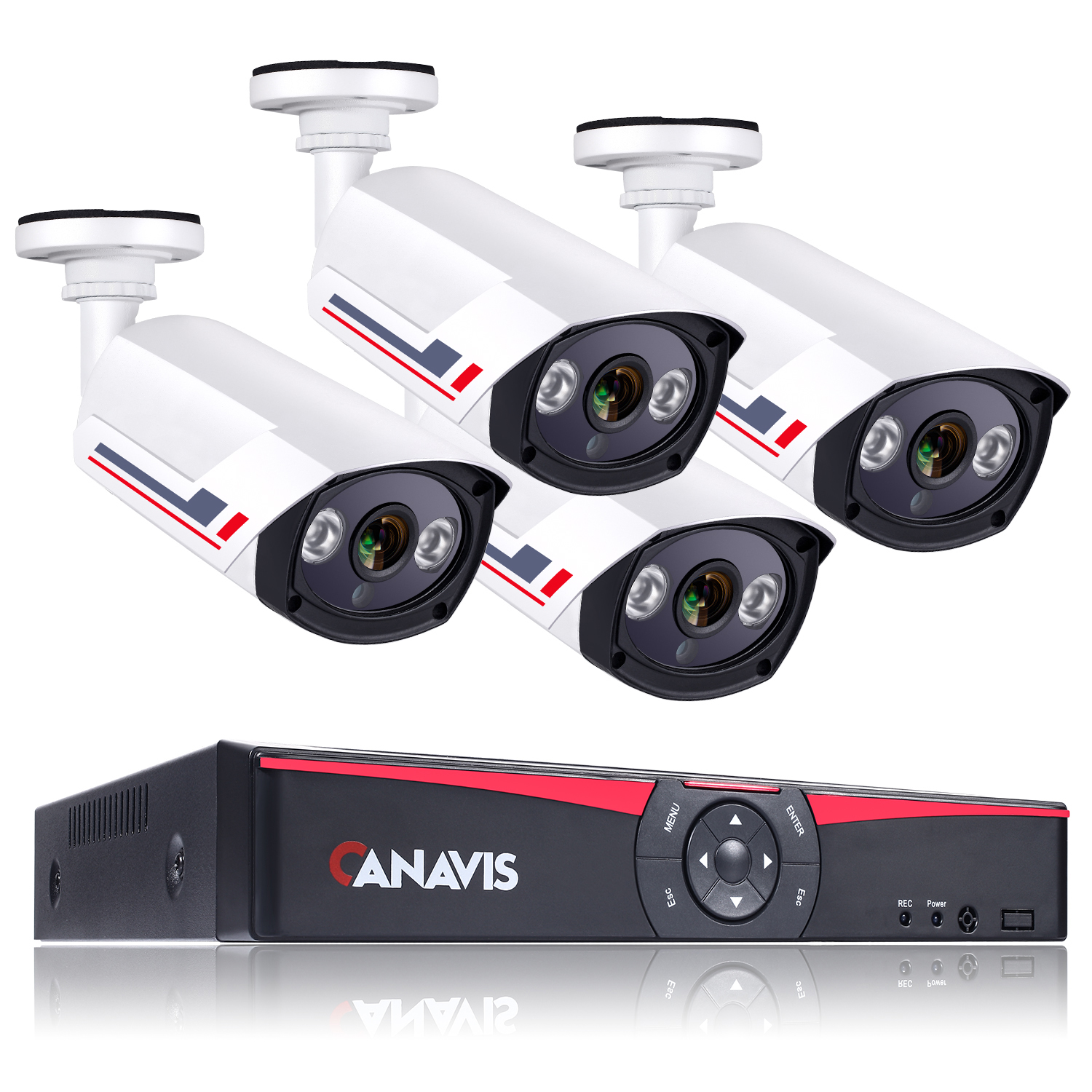 Հավաքածու Տեսաձայնագրիչ NVR 1080P IP տեսախցիկ 4 CH 652 POE 2M