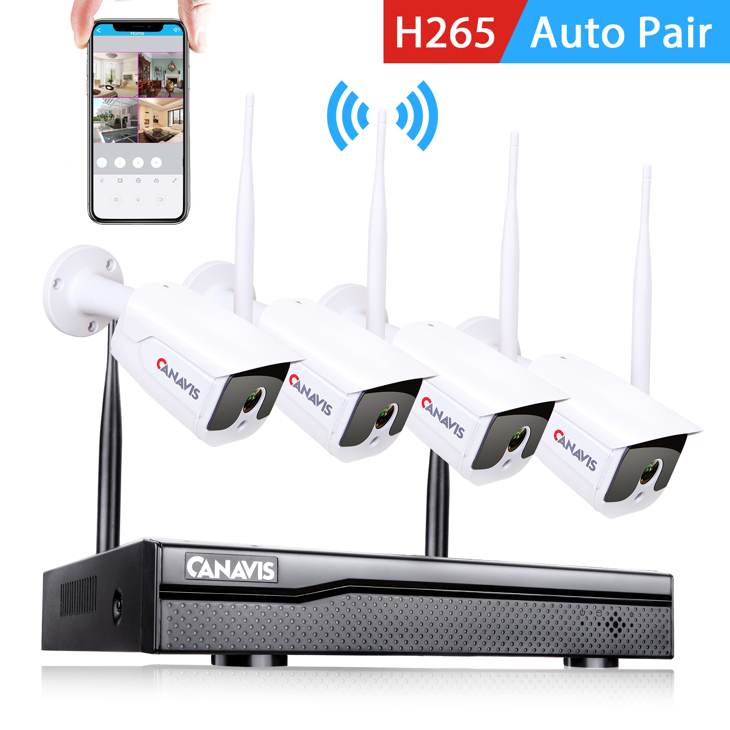 Հավաքածու Տեսաձայնագրիչ 1080P IP camera 4CH 688 - 2M