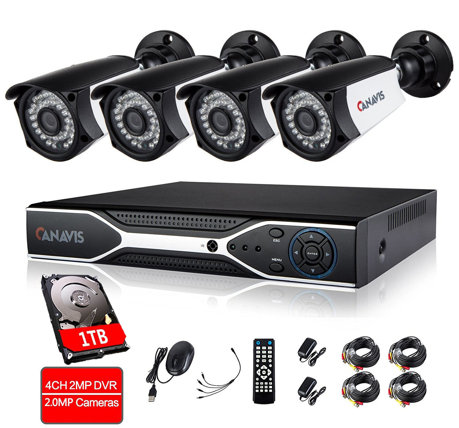 Հավաքածու Տեսաձայնագրիչ NVR 1080P IP տեսախցիկ 4 CH 669 POE 2M